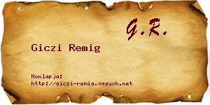 Giczi Remig névjegykártya